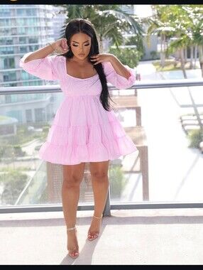 Women’s Pink Tiered Mini Dress